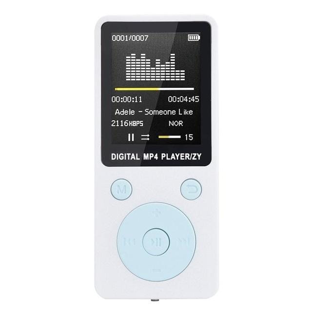Portable MP4 Lossless Sound Music Player FM Recorder Walkman Player Mini Support Music, Radio, Recording, MP3, TF Card, No Memory (White)