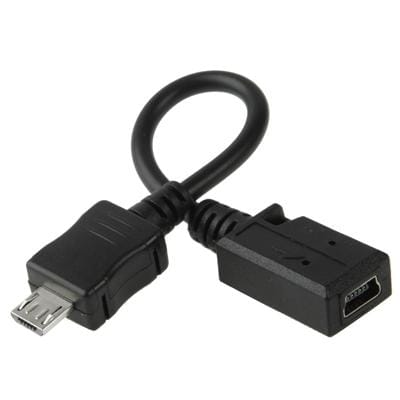 Mini USB Female to Micro USB Male Cable Adapter, Length: 13cm (Black)