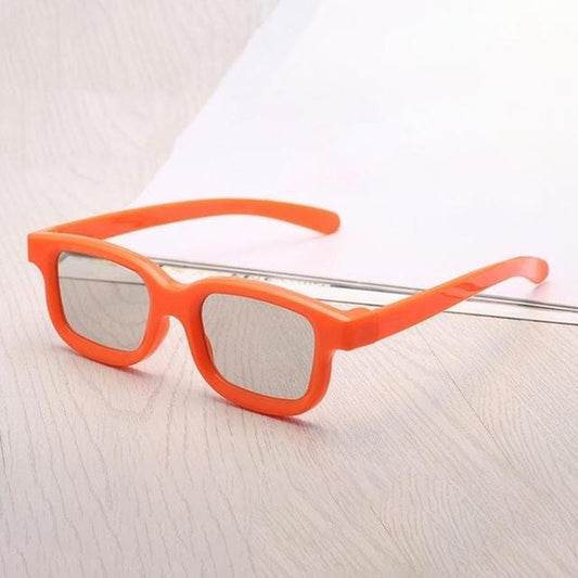 3D Movie Glasses Universal Plastic Polarized Non-Flash-Type Theater Dedicated For Movie Game (Orange)