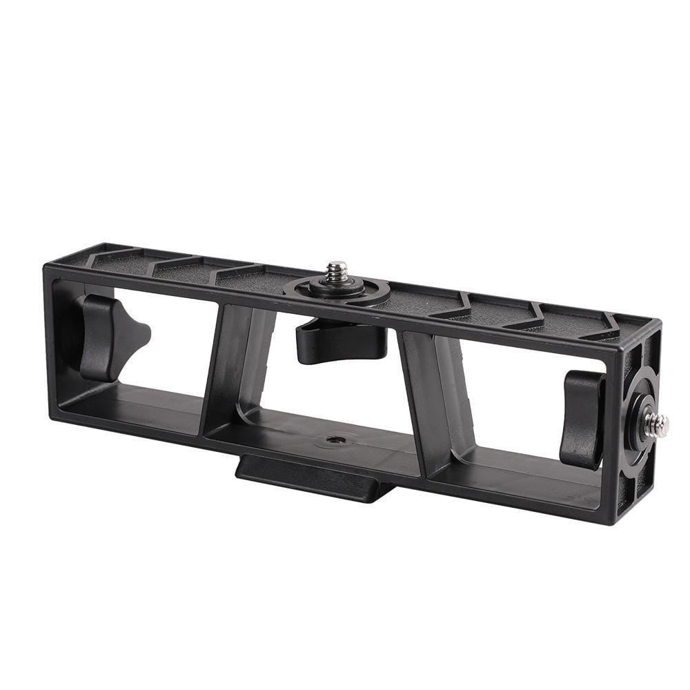 PULUZ Live Broadcast Multi-camera Stand Clip Bracket Holder with 3 x 1/4 inch Threads Screw (Black)