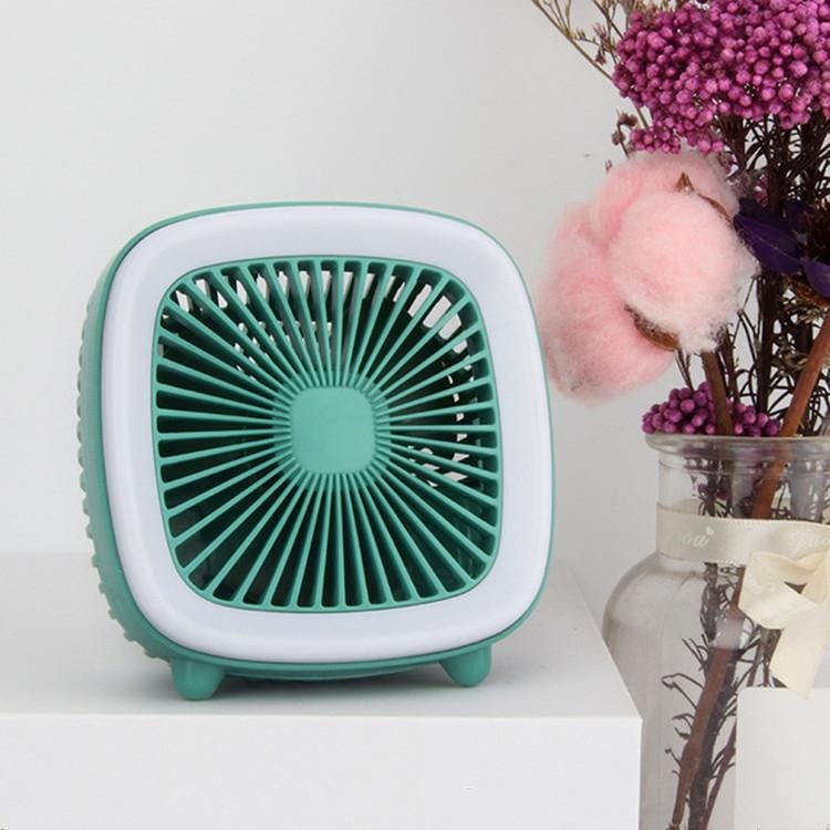 USB Rechargeable Desktop Fan Multifunctional Handheld Pocket Fan (Green)