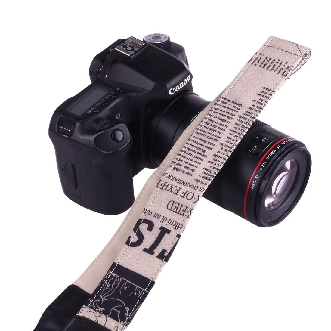 LYNCA LI-02 European and American Style Series English Words Pattern Universal Genuine Leather Shoulder Neck Strap Camera Strap for Nikon / Canon / Sony / Panasonic / SLR DSLR ILDC (Style2)