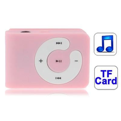 TF  Card Slot MP3 Player with Clip (Pink)