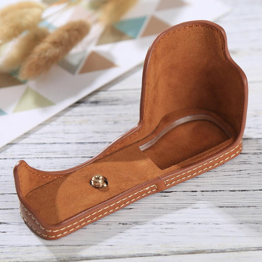 1/4 inch Thread PU Leather Camera Half Case Base for Sony ILCE-5100 / A5100 (Brown)