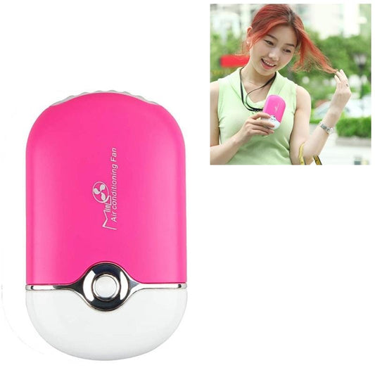Mini Palm Air Conditioning Usb Rechargeable Leafless Fan (Red)