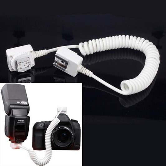 SC-12 TTL Off-Camera Flash Sync Coiled Cord for Canon EOS 7D / 5D / 5D Mark II / 70D / 60D / 50D / 1100D / 700D / 500D / 400D / 350D / G10 / G11, Length: 30cm , White (White)