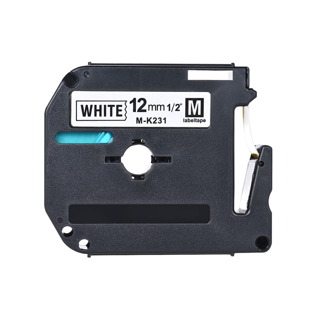 Black on White Label Tape Compatible for Brother - 2