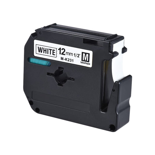 Black on White Label Tape Compatible for Brother - 2