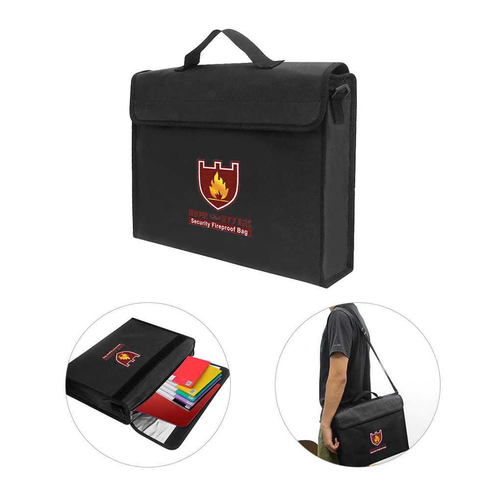 Fireproof Money Document File Bag Pouch Cash Bank Cards - 2