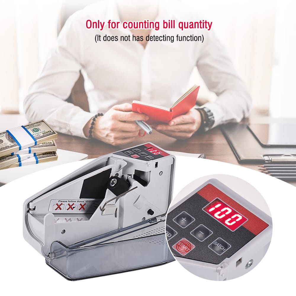 Portable Mini Handy Money Counter Worldwide Bill Cash - US Plug
