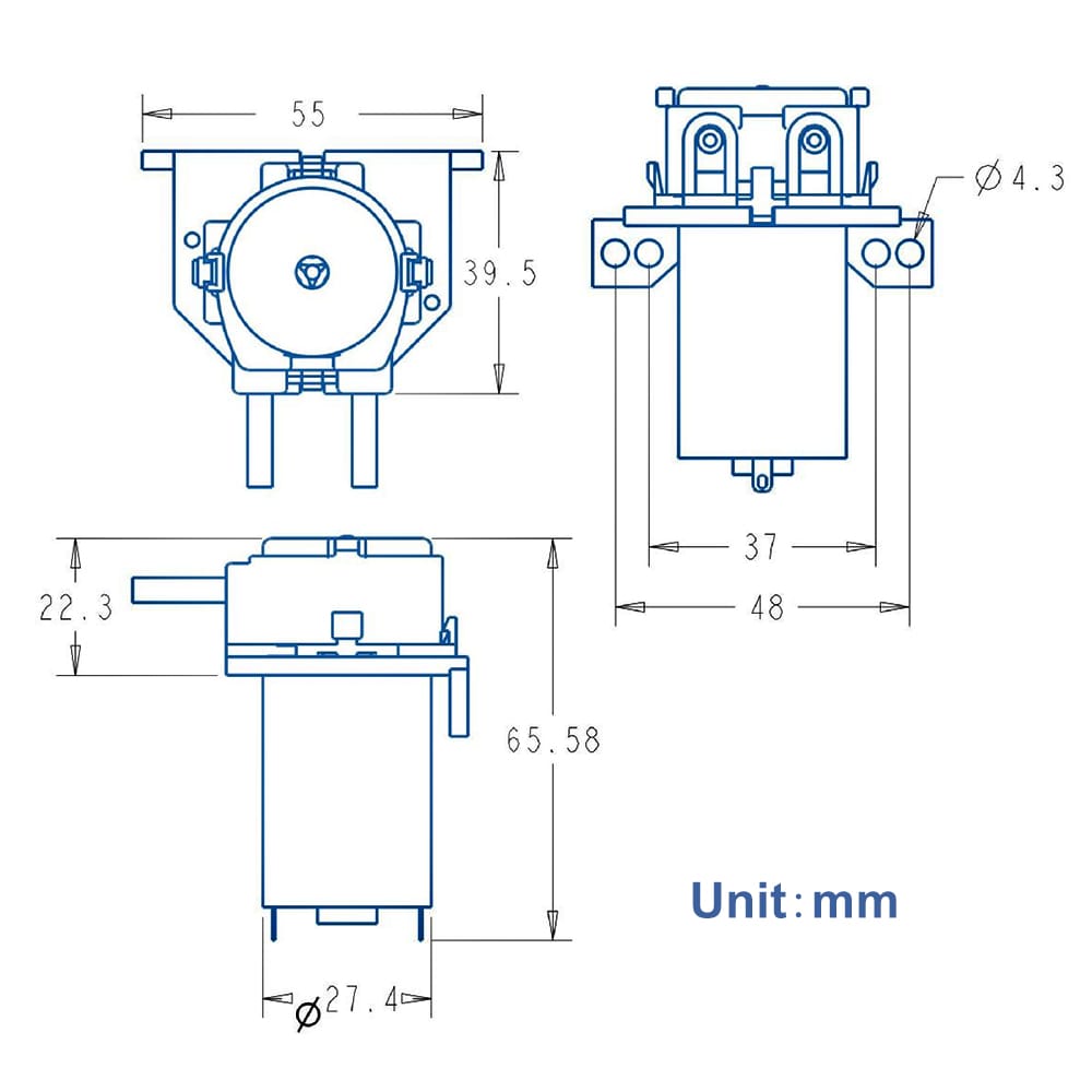 GROTHEN DC 24V Dosing Pump Peristaltic Pump Mini Water - 2mmX4mm