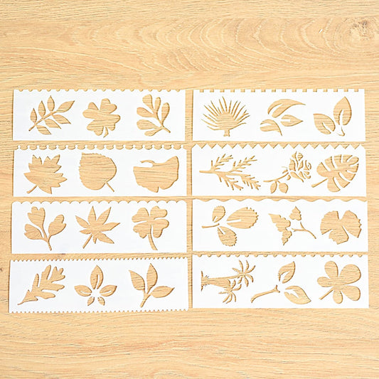 Multi-functional Drawing Stencils Straight & Wavy Lines - Leaves
