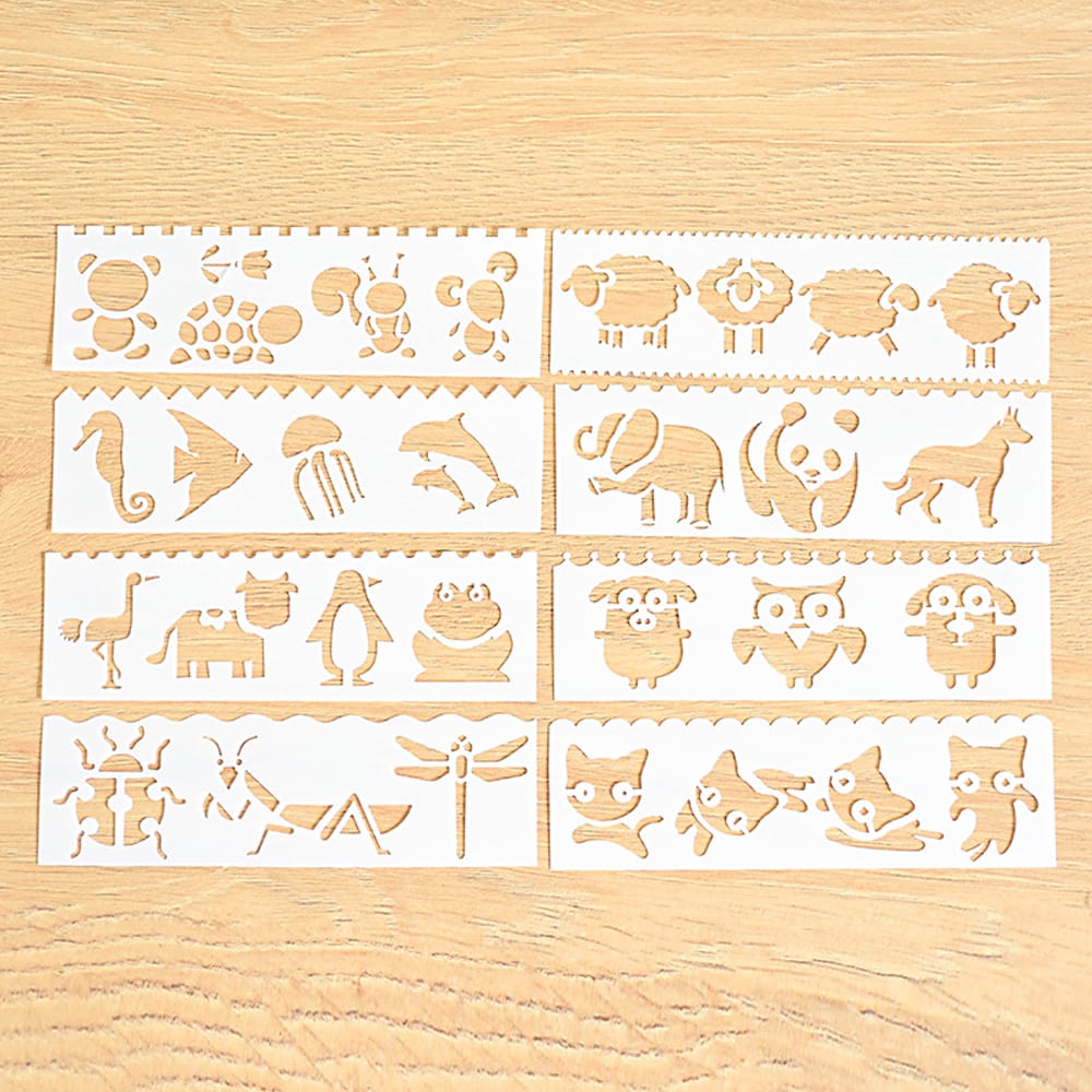 Multi-functional Drawing Stencils Straight & Wavy Lines - Animal