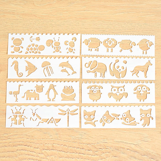 Multi-functional Drawing Stencils Straight & Wavy Lines - Animal