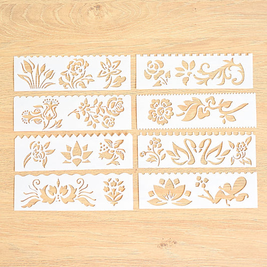 Multi-functional Drawing Stencils Straight & Wavy Lines - Flowers and Plants