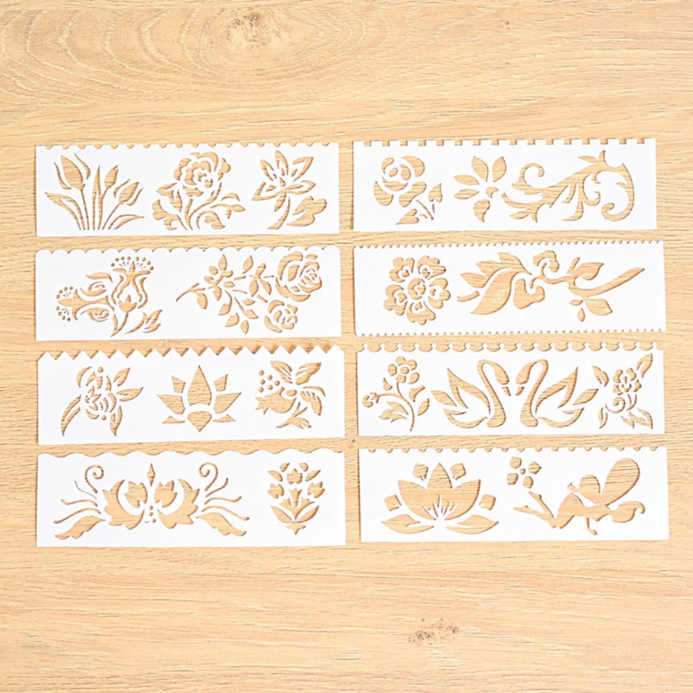 Multi-functional Drawing Stencils Straight & Wavy Lines - Flowers and Plants