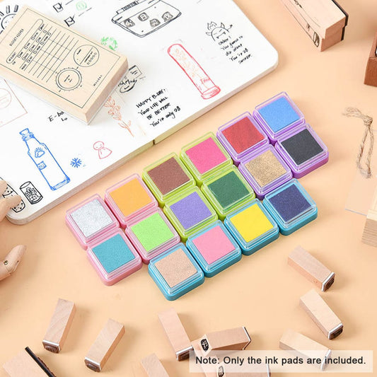 16 Colors Rainbow Ink Pad Finger Paint Cute Ink Pad for