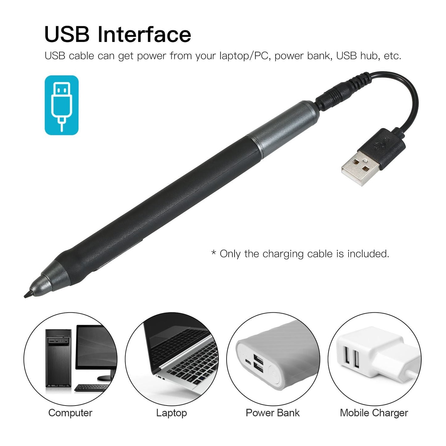 BOSTO Stylus Charging Cable Cord USB Charger 12cm Compatible