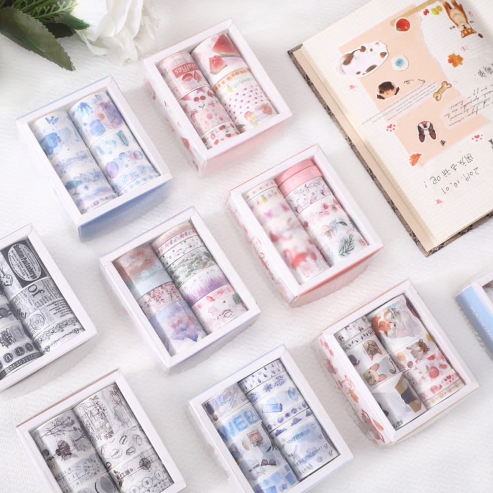 Washi Japanese Paper Tape Scrapbooking Tape Rolls 2 Meters - Time