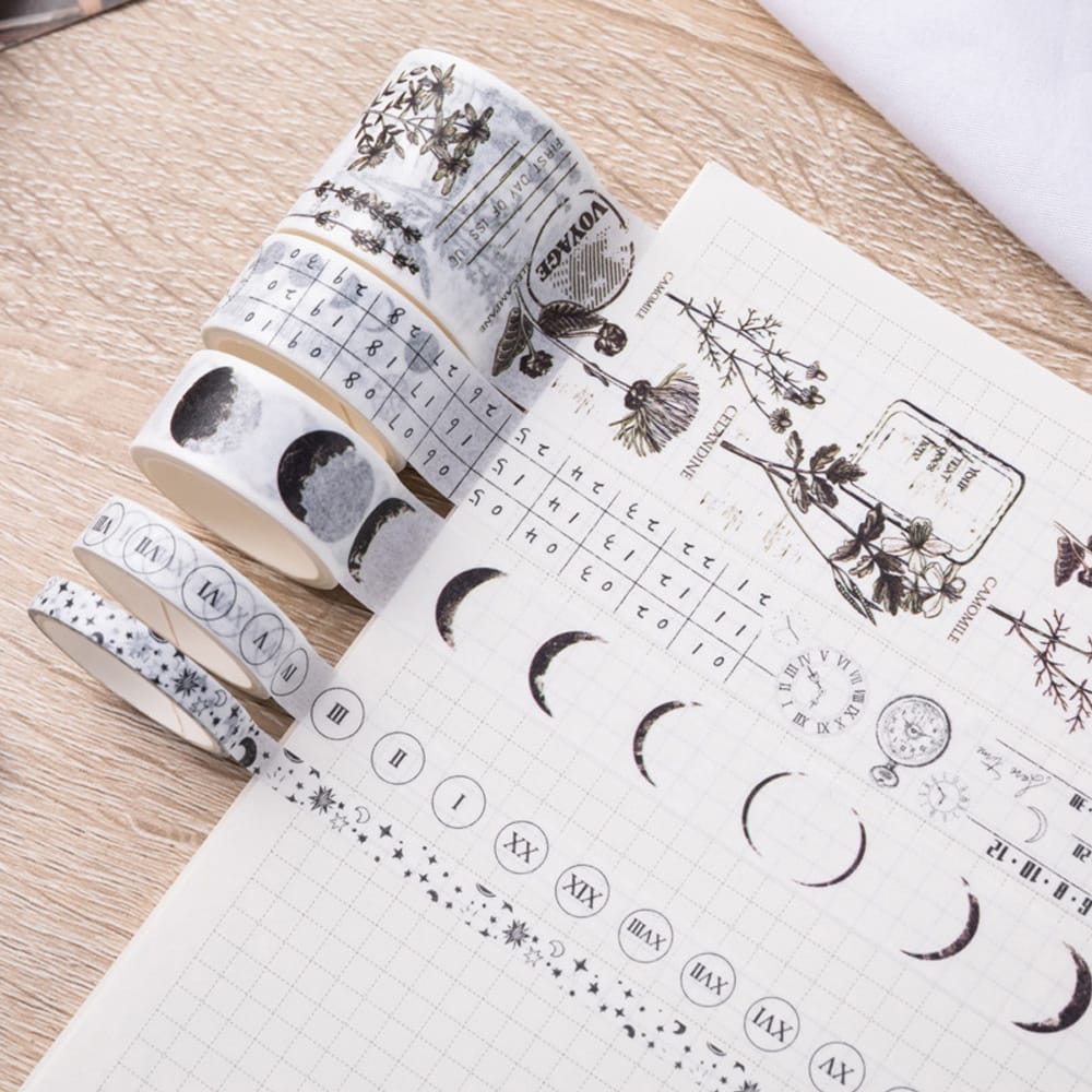 Washi Japanese Paper Tape Scrapbooking Tape Rolls 2 Meters - Time