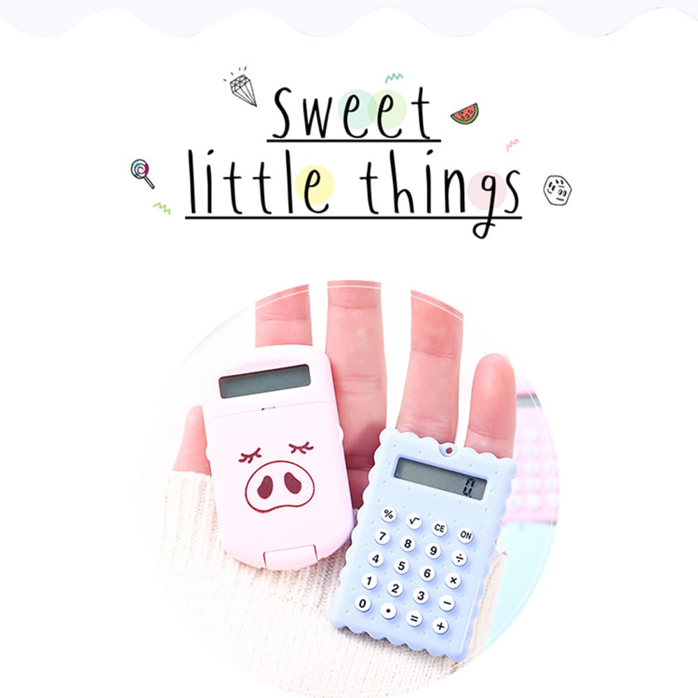 Mini Cute Calculator Pocket Size 8 Digits Display Portable - Regular