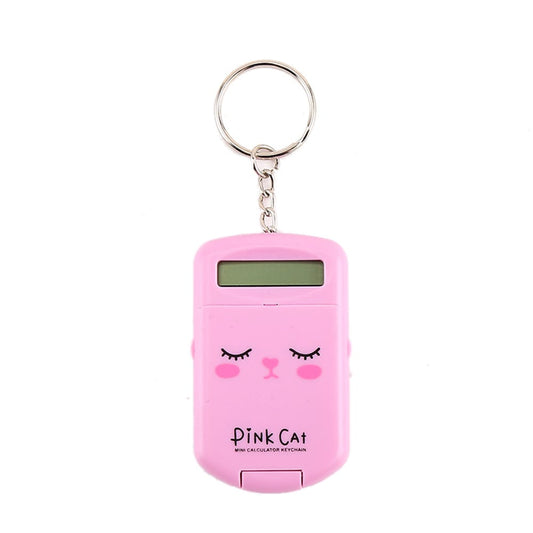 Mini Calculator Cute Cartoon with Keychain 8 Digits Display