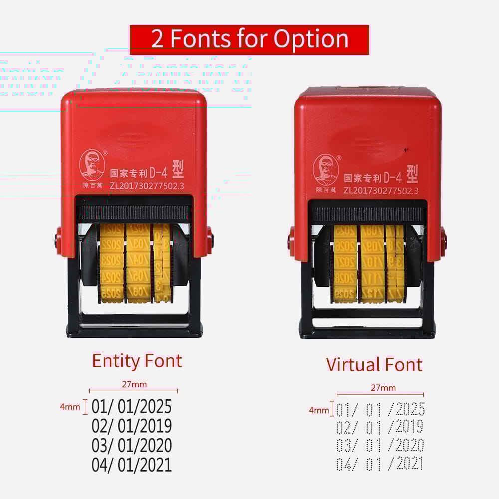 Handheld Portable Date Stamp Printer Quick-Drying Ink Date - Virtual Font