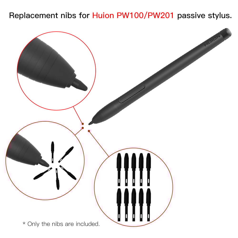 Huion PN04 10pcs Replacement Nibs Pen Tips Compatible with - PN04