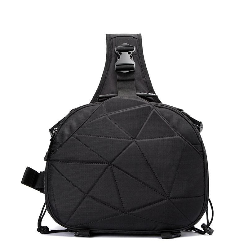 Triangle Shape Tscope Sling Shoulder Cross Digital Camera Bags Case Soft Bag with Rain Cover for Canon Nikon Sony, Size: 33*24*17cm (Black)