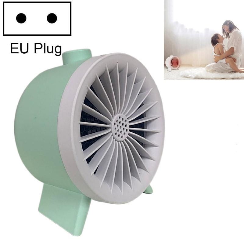 Home Mini Desktop Heater, Size:EU Plug (Green)