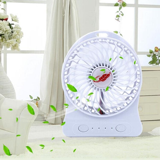 GONGTIAN F95S Storm Series Portable USB Rechargeable Fans, Three Ranges Speed Wind Adjustment + One Range LED Light Adjustment, Size: 14cm x 10.6cm x 4.2cm (White)