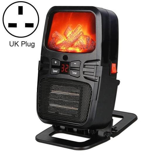 Flame Heater Mini Household Wall-mounted Desktop Radiator Warmer Electric Heater, EU Plug (Style2)