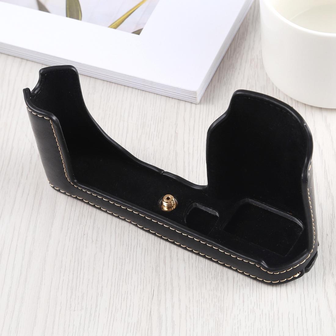 1/4 inch Thread PU Leather Camera Half Case Base for Leica TL (Black)