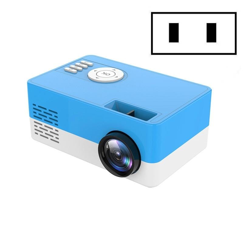 S261/J16 Home Mini HD 1080P Portable LED Projector, Support TF Card / AV / U Disk, Plug Specification:US Plug (Blue White)
