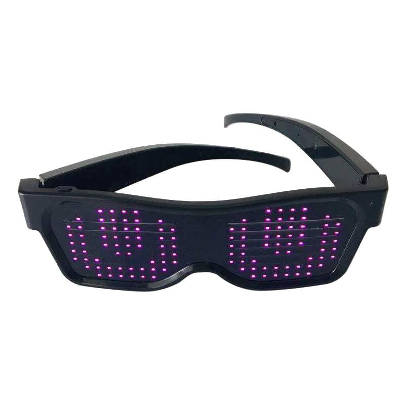Night Club Bar Disco LED Light-emitting USB Charging Shutter APP Bluetooth Glasses (White)