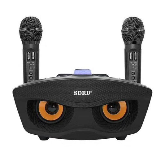 SD-306 2 in 1 Family KTV Portable Wireless Live Dual Microphone + Bluetooth Speaker (Black)
