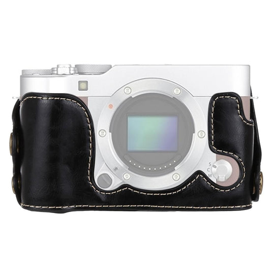 1/4 inch Thread PU Leather Camera Half Case Base for FUJIFILM X-A3 / X-A10 (Black)