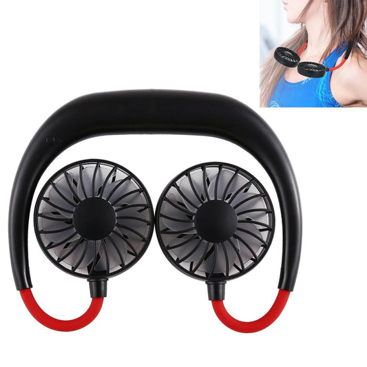 Multi-function Portable Adjustable Wearable Sport Fan (Black)