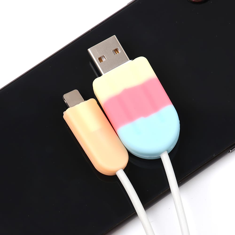 Multifunction Ice Cream Silicone Data USB Charging Cable - 4
