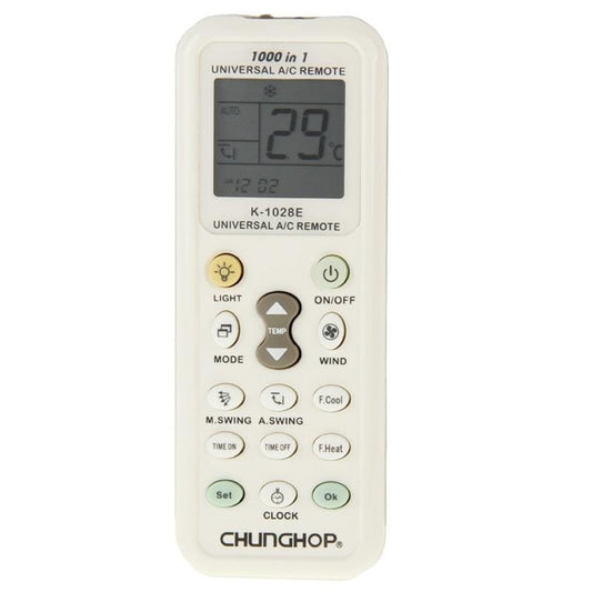Chunghop K-1028E 1000 in 1 Universal A/C Remote Controller with Flashlight (White)
