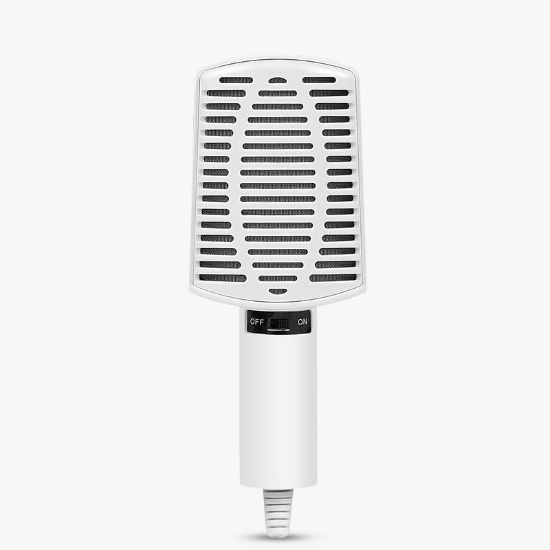 Yanmai SF-940 Professional Condenser Sound Recording Microphone with Tripod Holder, Cable Length: 2.0m, Compatible with PC and Mac for  Live Broadcast Show, KTV, etc. (White)