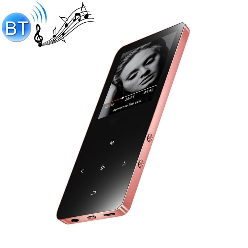 X2 1.8 inch Touch Screen Metal Bluetooth MP3 MP4 Hifi Sound Music Player 8GB (Rose Gold)