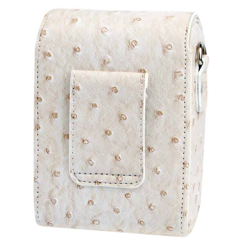 Ostrich Skin Texture Universal Mini Leather Camera Bag with Strap (Black)