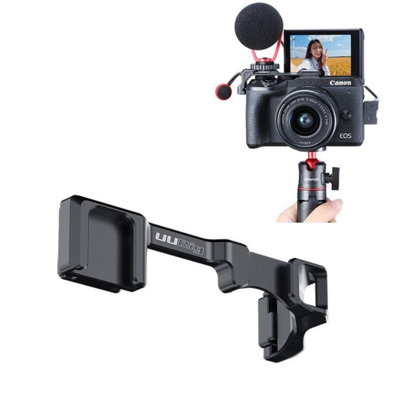 UURig R038 Double Hot Shoe Extension Fill Light Microphone Bracket for Canon EOS M6 Mark II