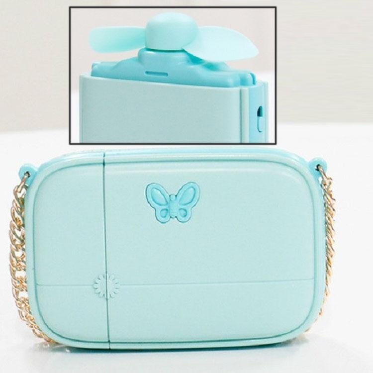 Summer Cool Rechargeable Portable Fan Cartoon Strange Handbag Hand-held Mini Fan (Blue)