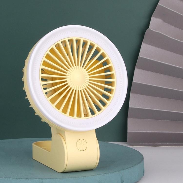 Foldable Handheld Small Fan Multifunctional Night Light Portable Fan (Yellow)