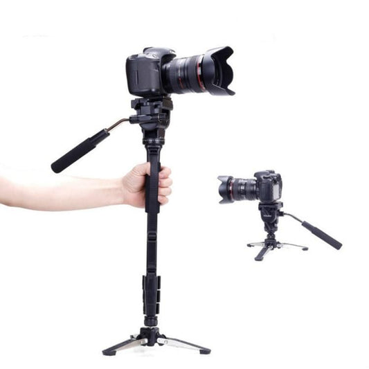 YUNTENG VCT-288RM SLR Camera Monopod Camera Support Foot Hydraulic Head Professional Photography Stand, Max Height: 1.48m