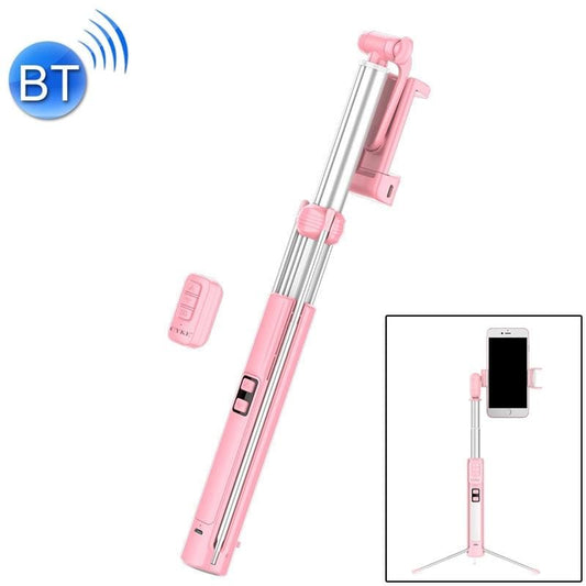 CYKE A18 Multifunction One-piece Wireless Bluetooth Selfie Stick with Double Fill light & Tripod & Remote Control, Maximum Stretching Length: 160cm (Pink)