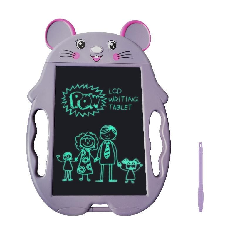 9 inch Children Cartoon Handwriting Board LCD Electronic Writing Board, Size:Monochrome Screen (Cute Mouse Grey)