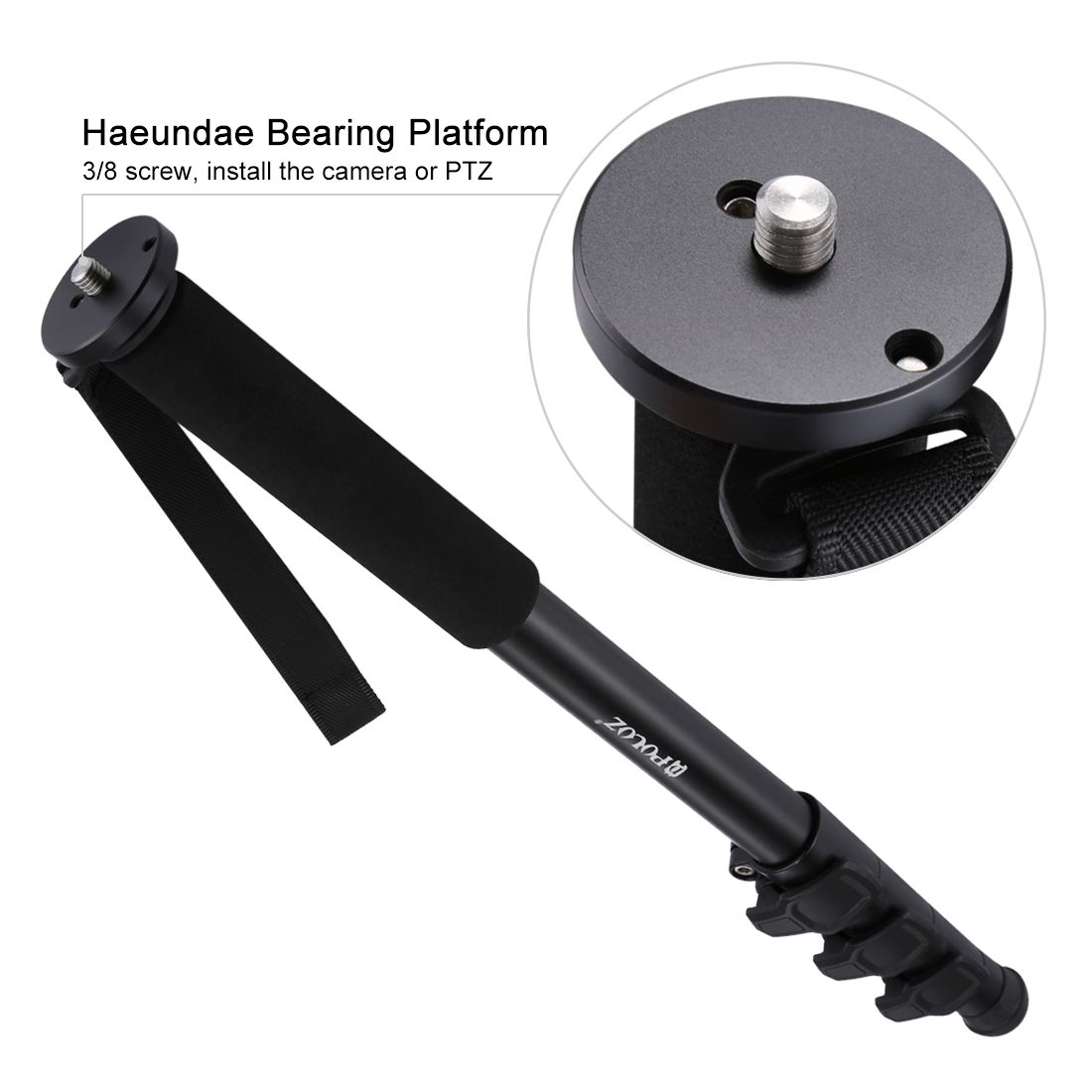 PULUZ Four-Section Telescoping Aluminum Alloy Self-Standing Monopod, Height Range: 50cm-150cm